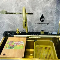 Evier cuisine doré