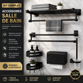 Kit Complet Accessoires Salle de Bain – Finition Noir Mat